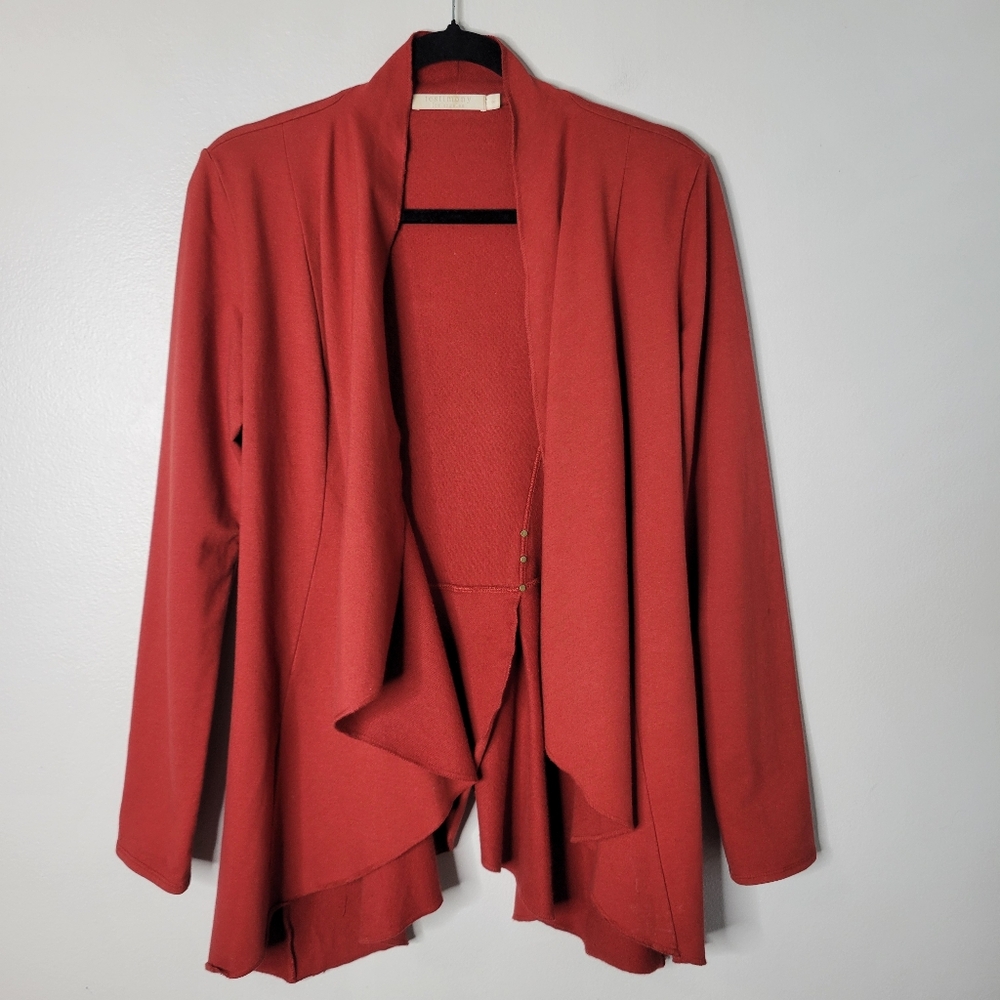 Testimony Los Angeles Victorian Draped French Terry Cardigan